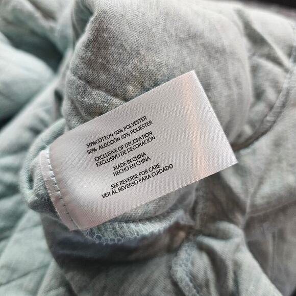 Eddie Bauer Quilted Pullover Womens Size XXL Light Blue Sweater Cozy Neutral - Picture 10 of 11